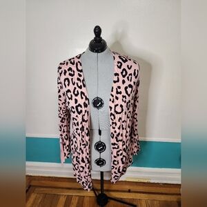 Pink Leopard Cardigan